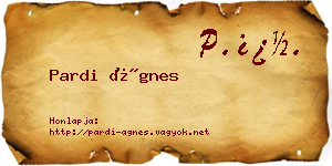 Pardi Ágnes névjegykártya